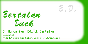 bertalan duck business card